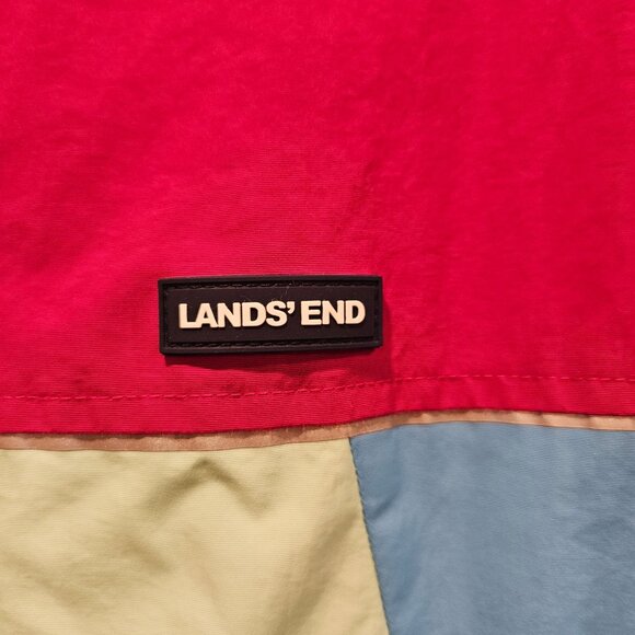 Lands End Jacket Mens Large colorful retro hipster wind breaker beachy coastal - Picture 8 of 16